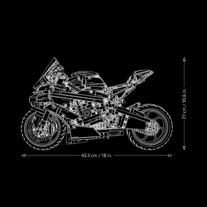 (74% OFF) BMW M 1000 RR de 45 centímetros de comprimento e 27 cm de altura (1921 peças)